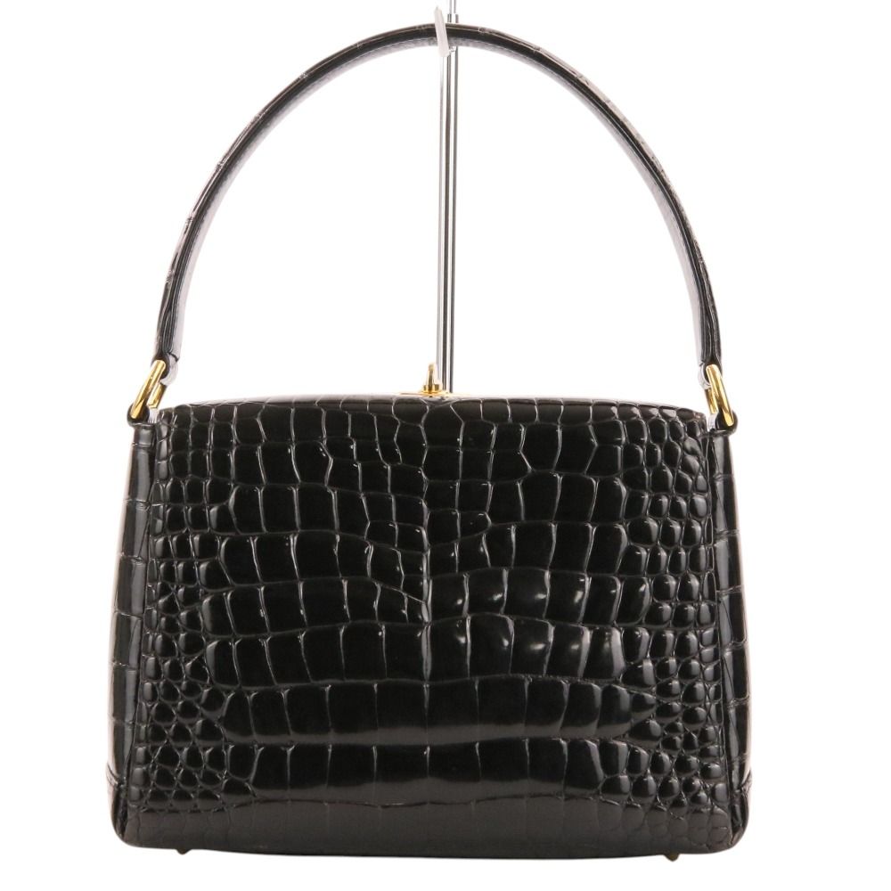 良品 GUCCI グッチ ヴィンテージ クロコダイルレザー ハンドバッグ 000