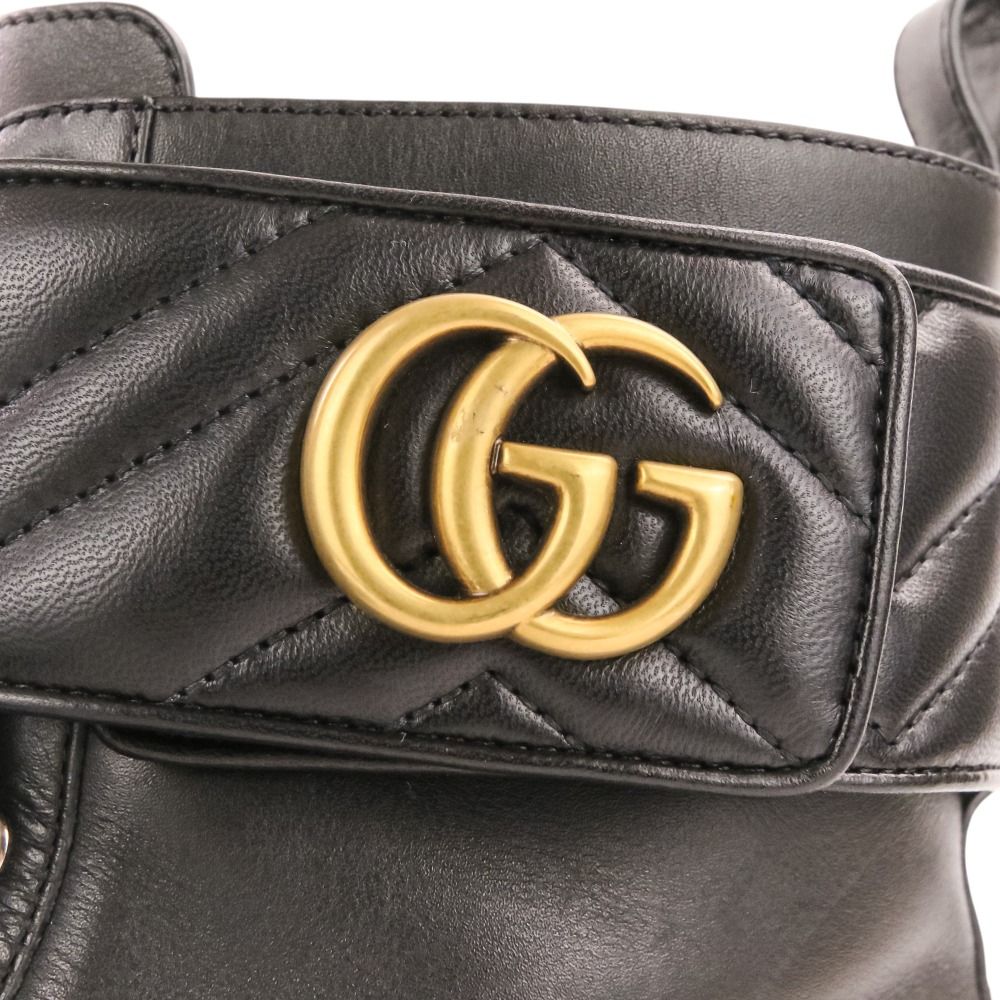 美品 GUCCI グッチ GGマーモント レースアップ レザー ショートブーツ