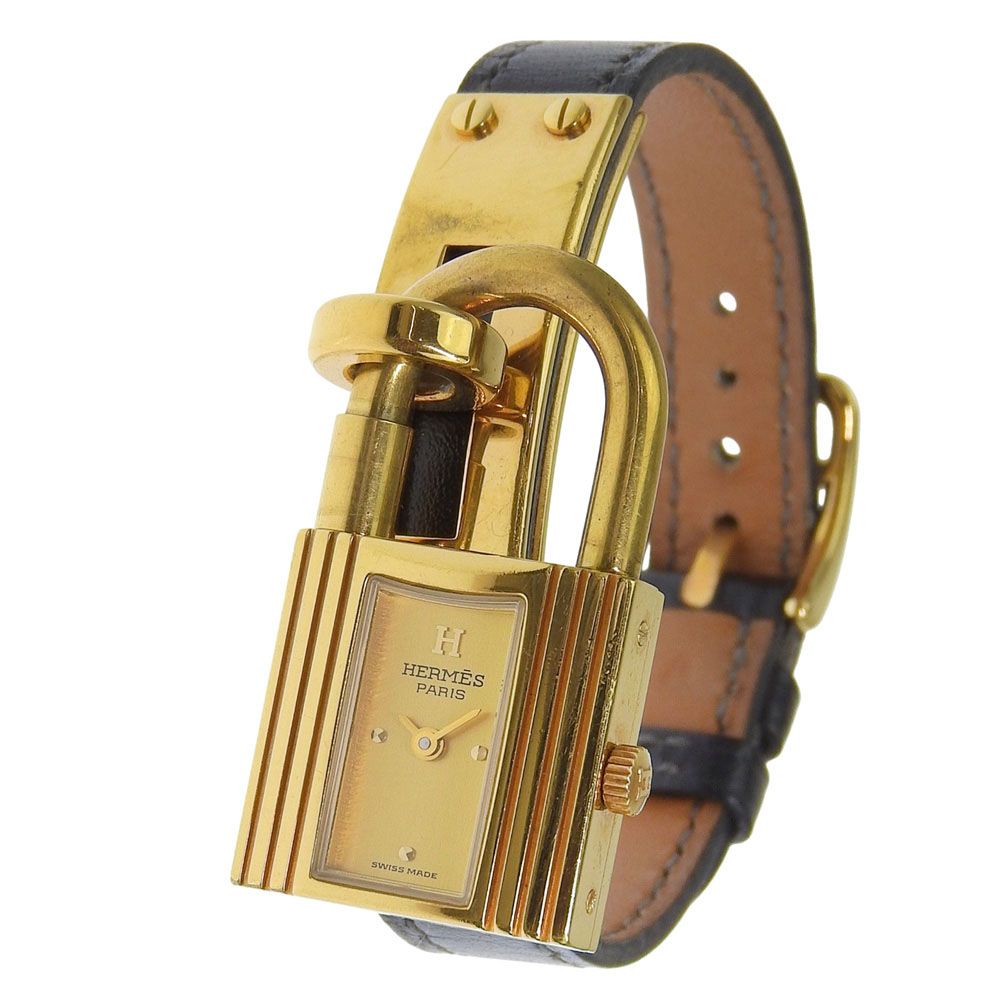HERMES】エルメス ケリーウォッチ 金メッキ×レザー 〇V クオーツ
