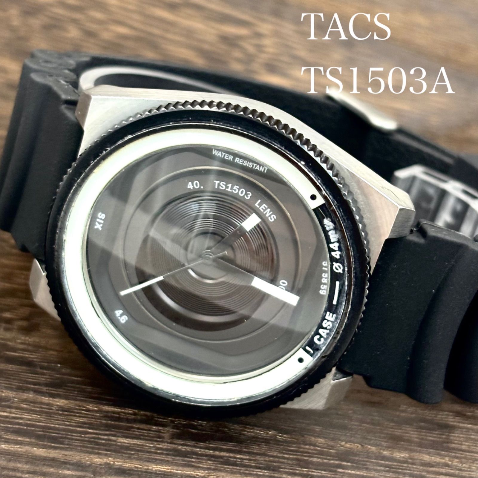 【稼働/希少】TACS/タックス NATO LENS/ナトーレンズ 腕時計 クォーツ インナーベゼル ブラック/黒 メンズ