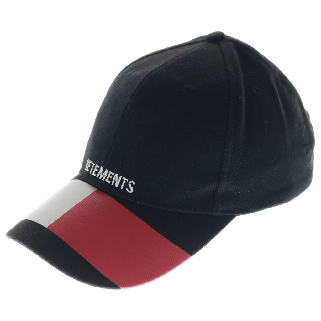 VETEMENTS (ヴェトモン) 18SS ×TOMMY HILFIGER トミーヒルフィガー ロゴ刺繍 ベースボールキャップ 帽子 ブラック WSS18AC19