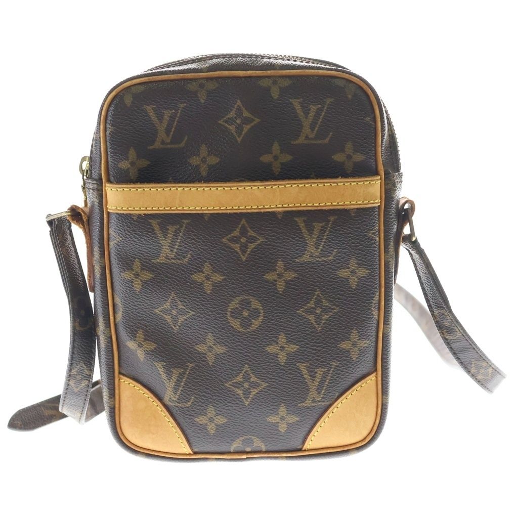 LOUIS VUITTON (ルイヴィトン) モノグラム ダヌーブ ショルダーバッグ ブラウン レザー×PVC M45266 ゴールド金具