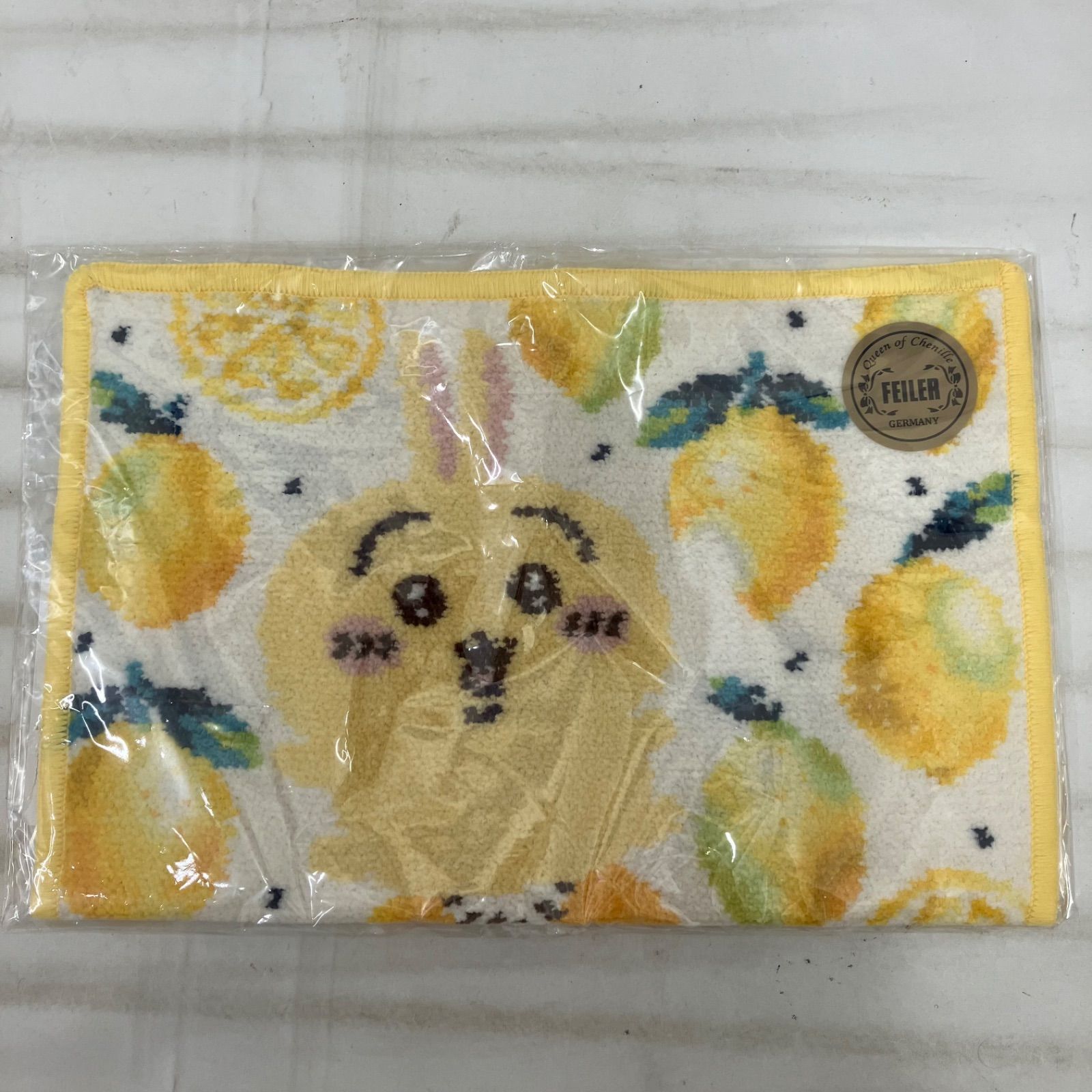 4222 【美品】 FEILER フェイラー シール付き ちいかわ うさぎ レモン