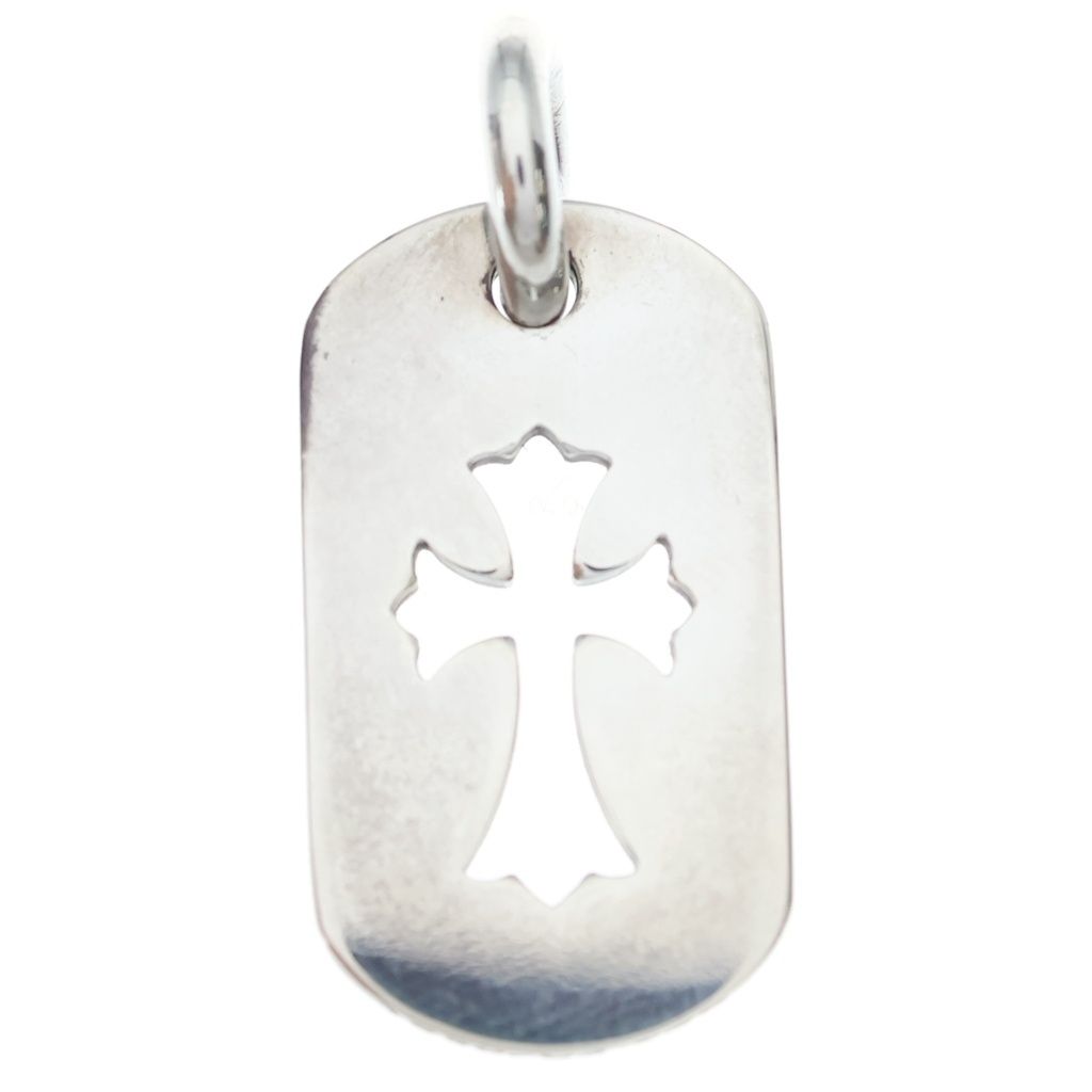 CHROME HEARTS (クロムハーツ) D TAG SML CO CRS カットアウトクロスドッグタグ スモール ペンダントトップ シルバー BCA242