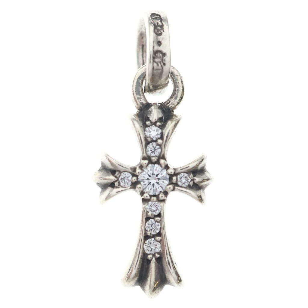 CHROME HEARTS (クロムハーツ) CRS BBYFAT P DMND ベイビーファットクロス PAVEダイヤ ペンダントトップ シルバーBCA234