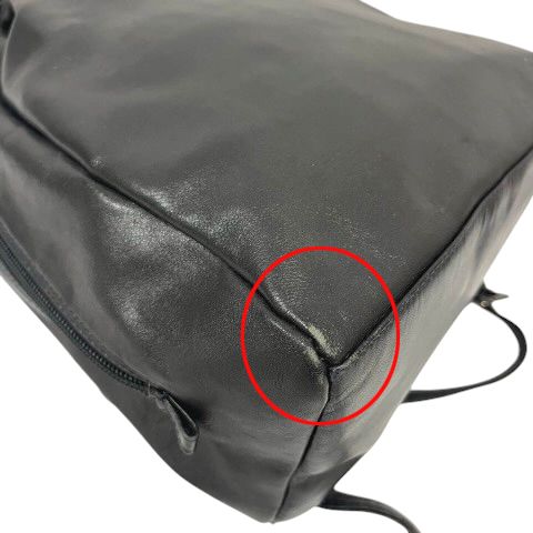 Les sacs Adam ルサックアダム ショルダーバッグ 黒 レザーナイロン 