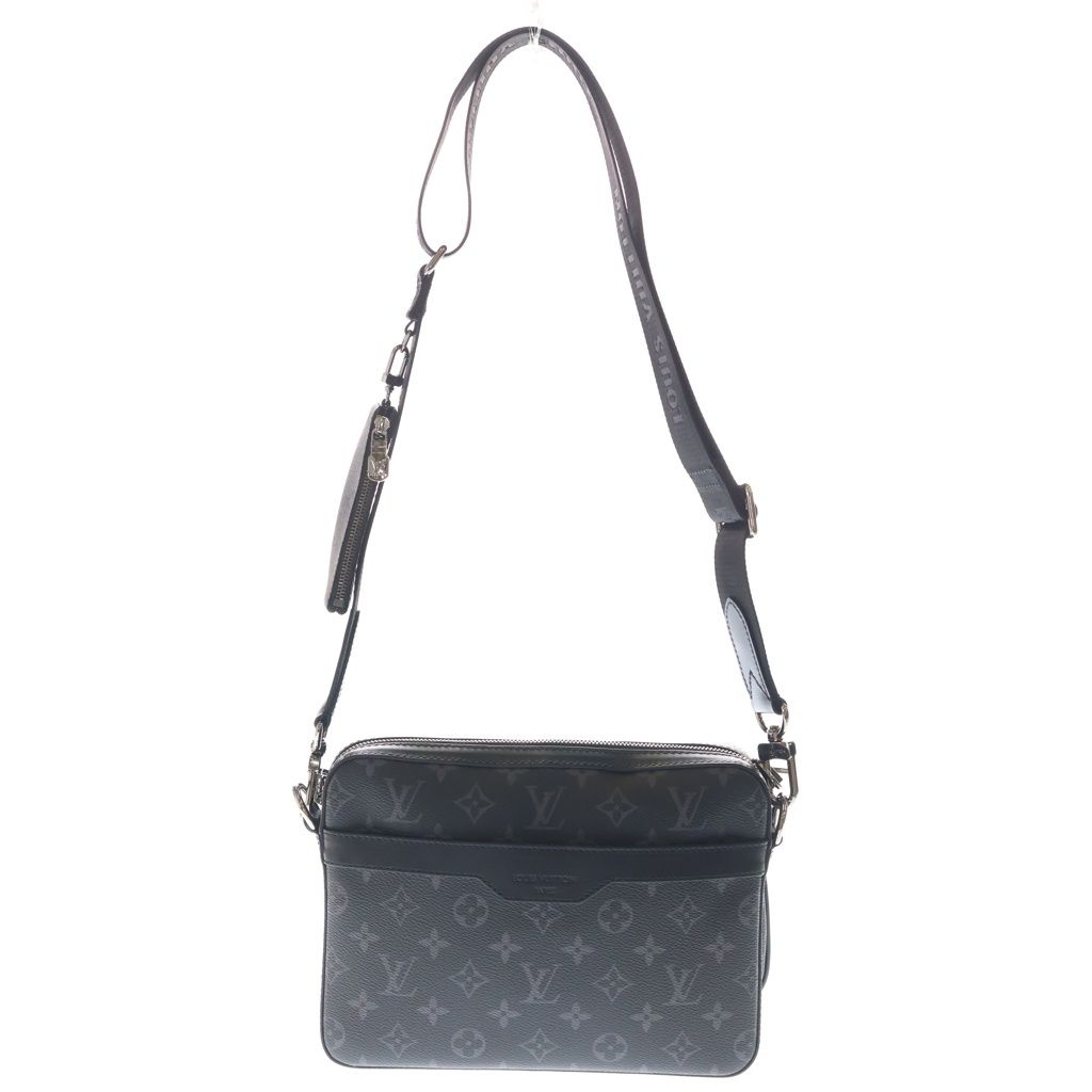 LOUIS VUITTON (ルイヴィトン) モノグラムエクリプス トリオメッセンジャー PVC レザー ショルダーバッグ ブラック M69443