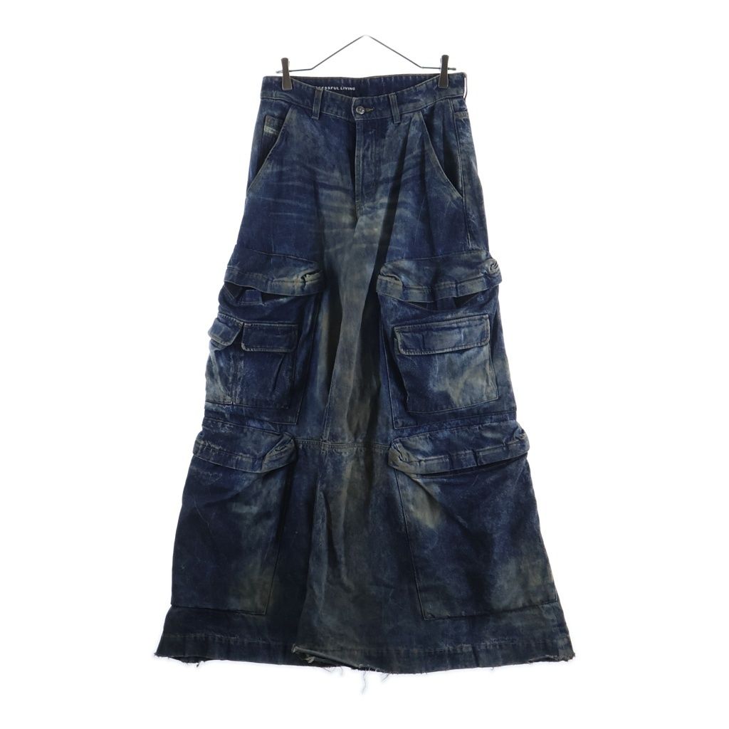 DIESEL (ディーゼル) D-GIAPPO CARGO ボタンダウン フレアカーゴパンツ インディゴ レディース A17717 0DBCW