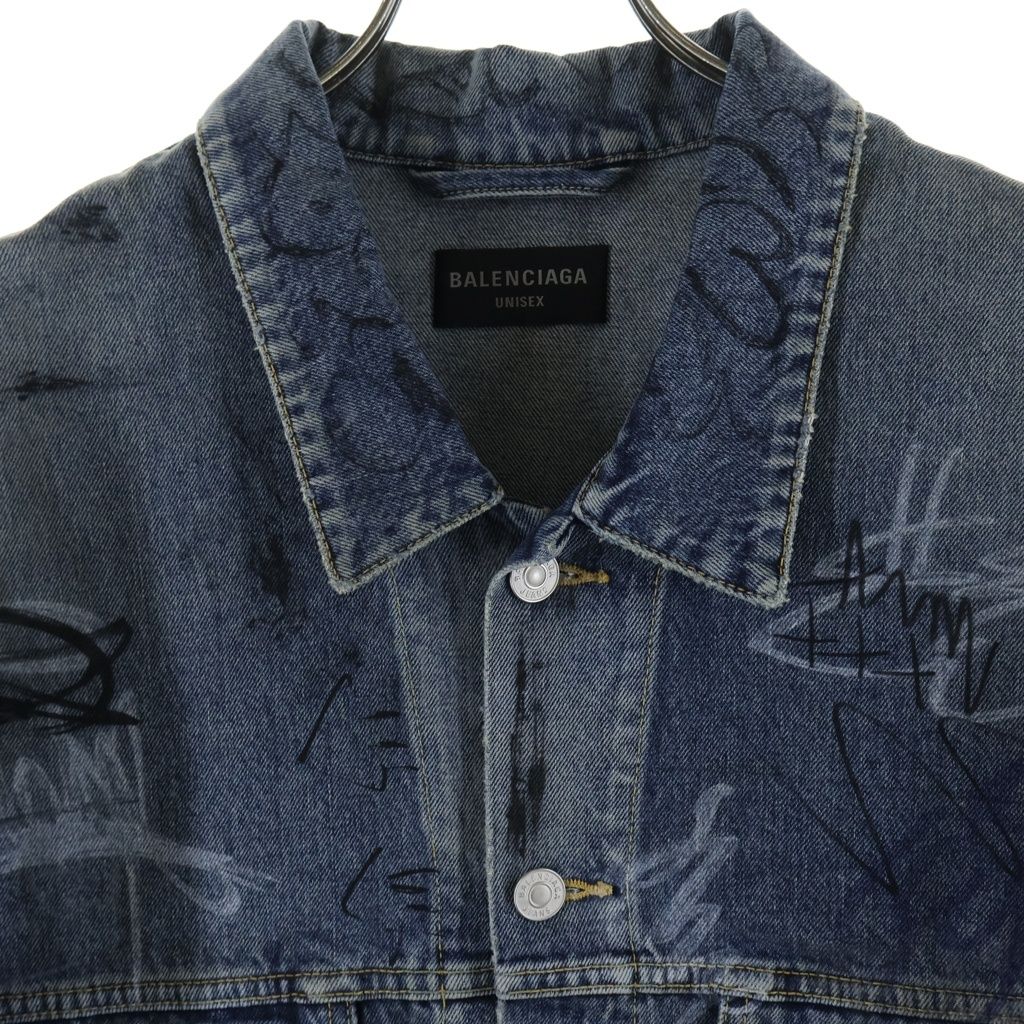 バレンシアガ/デニムジャケット BALENCIAGA (バレンシアガ) 23AW GRAFFITI OVERSIZED JACKET IN LIGHT