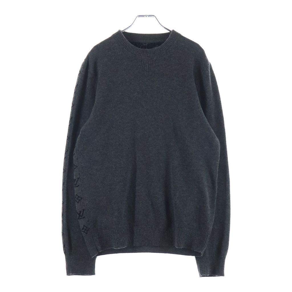 LOUIS VUITTON (ルイヴィトン) 19AW ハーフアンドハーフ モノグラム ニット セーター グレー HGN41WIXW