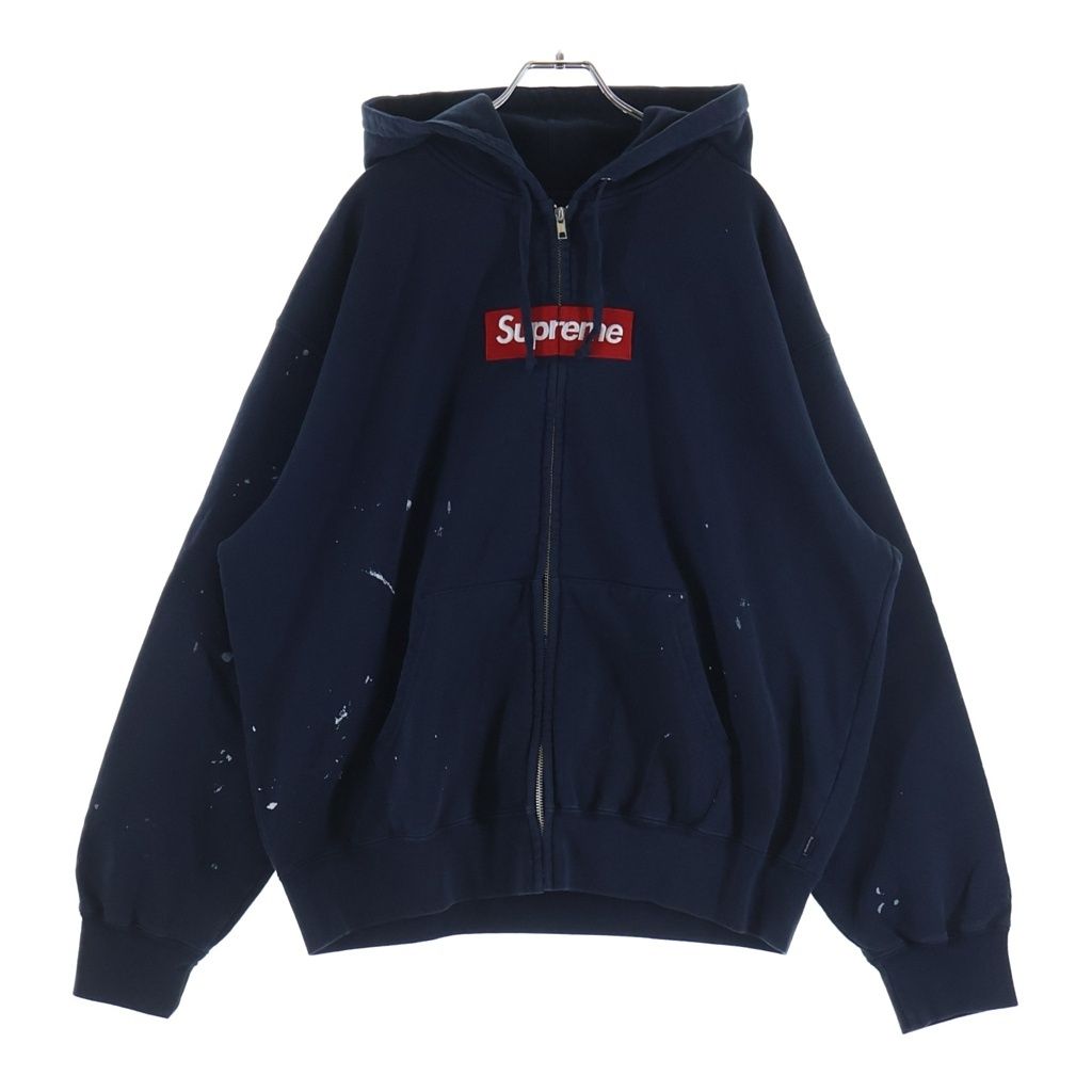 SUPREME (シュプリーム) 26SS ×MM6 Box Logo Zip Up Hooded Sweatshirt ボックスロゴジップアップフーデッドスウェットシャツ パーカー ネイビー 60,500円