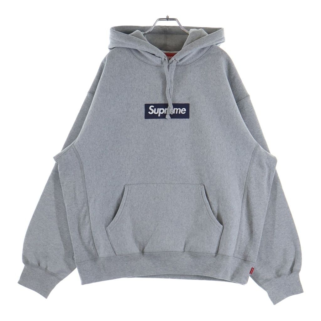 SUPREME (シュプリーム) 25AW Box Logo Hooded Sweatshirt ボックスロゴ プルオーバースウェットパーカー フーディ グレー/ネイビー