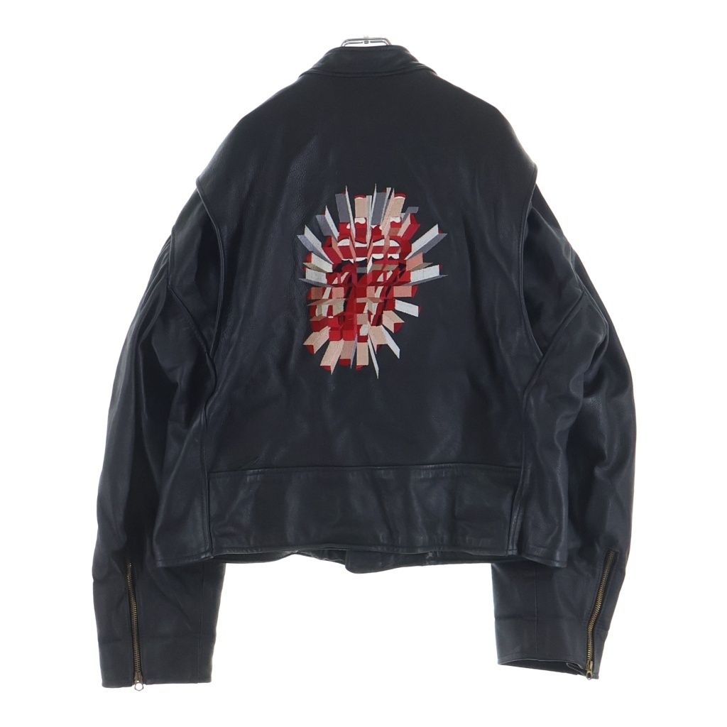 VINTAGE (ヴィンテージ) 90S VINTAGE Rolling Stones ヴィンテージ ローリングストーンズ ジッアップ レザーシングルライダースジャケット ブラック