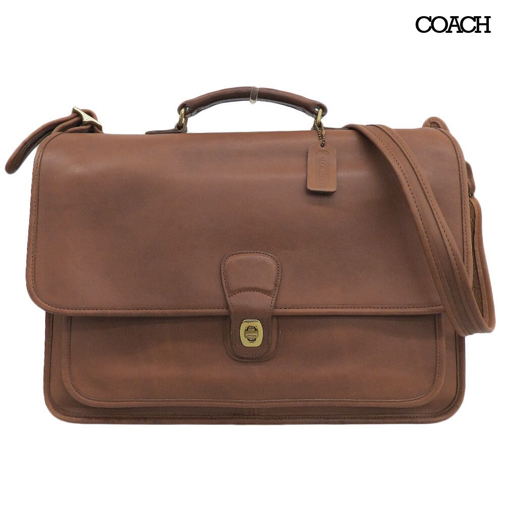 美品 コーチ COACH ヴィンテージ オールドコーチ D6C-5180 ターンロック 2WAY レザー ショルダー バッグ 鞄 プラダを着た悪魔 ブラウン