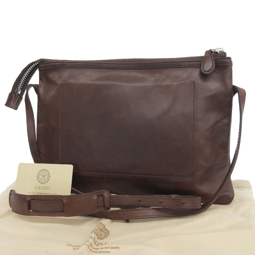 美品 ガンゾ GANZO 57826 SACCHETTO4 サケット4 サコッシュ M 馬革