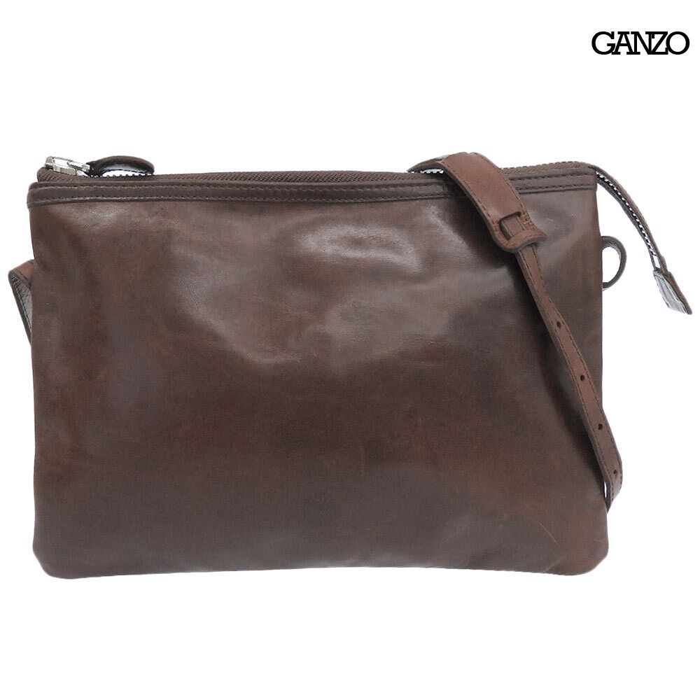 美品 ガンゾ GANZO 57826 SACCHETTO4 サケット4 サコッシュ M 馬革