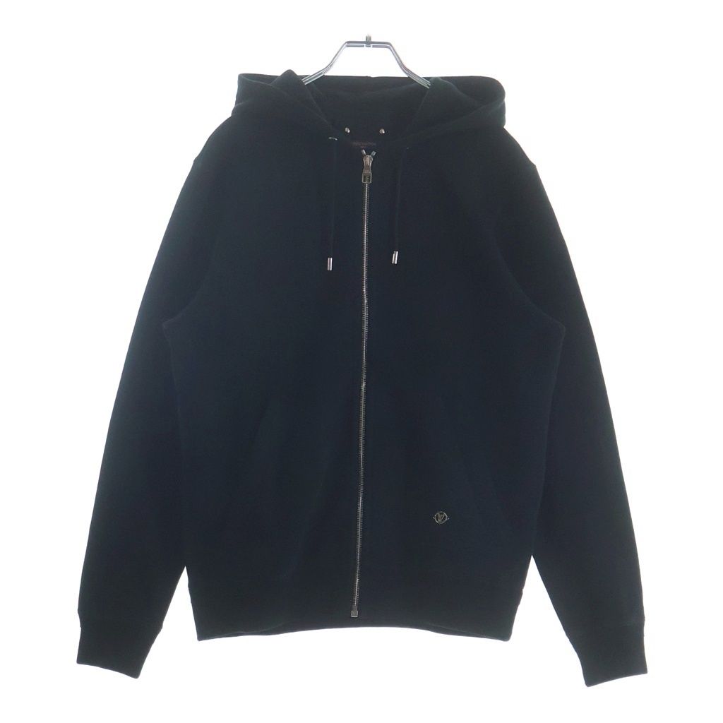 LOUIS VUITTON (ルイヴィトン) 19SS LVロゴ トラベル ジップアップ スウェット パーカー フーディー ブラック RM191Q JUJ HFY42W