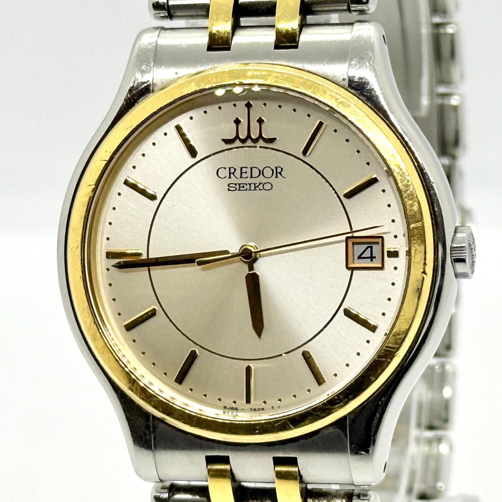 SEIKO セイコー クレドール 8J86-7A00 シルバー QZ ユニセックス SS/YG GCAZ014 腕時計 稼働品