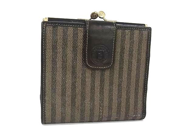 FENDI フェンディ ペカン柄 ケース がま口 ヴィンテージ FENDI フェンディ ヴィンテージ ペカン柄 キャンバス 二つ折り がま口