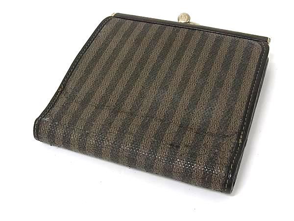 FENDI フェンディ ヴィンテージ ペカン柄 キャンバス 二つ折り がま口