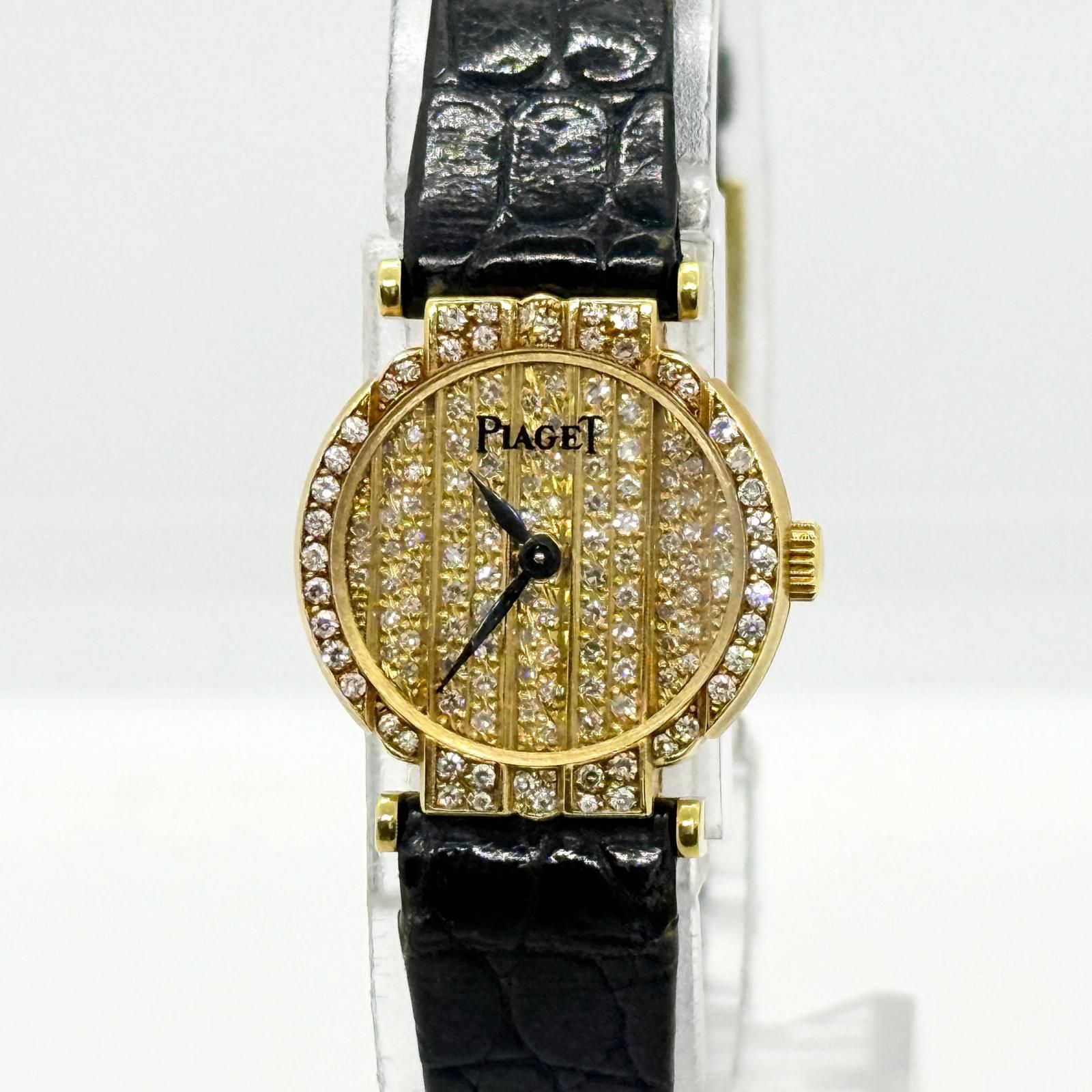PIAGET ピアジェ ポロ YG ダイヤ文字盤 16.6g 420076 ゴールド QZ レディース 腕時計 稼働品