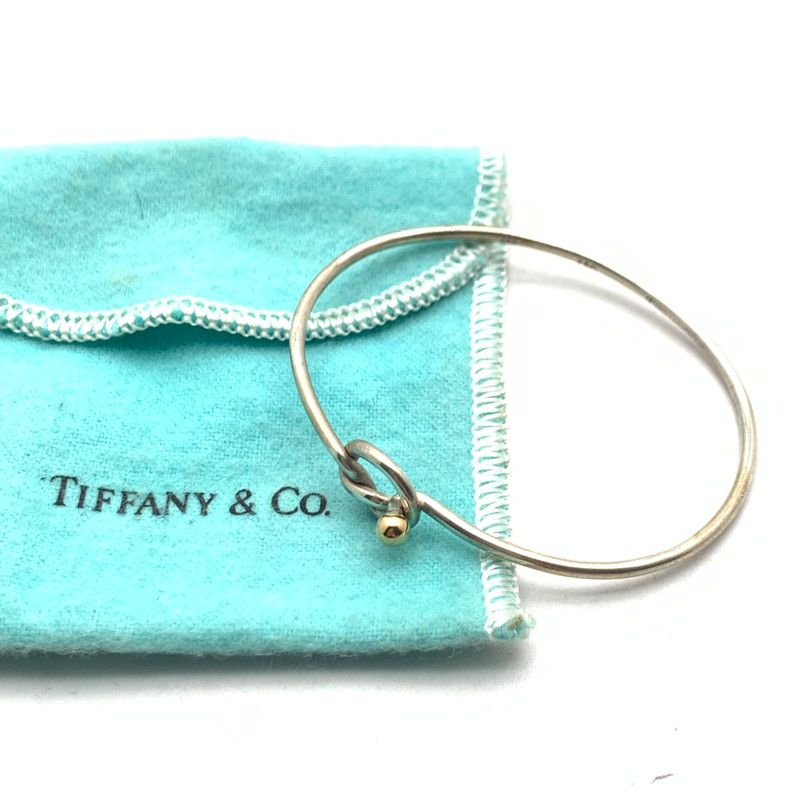 【中古品】 TIFFANY&Co. ティファニー ラブノット バングル 925 750 保存袋有 ※スレ・使用感あり 【182-260715-io-18-fuzh】