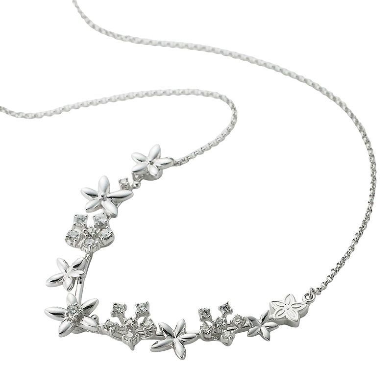 タサキ TASAKI K18WG ダイヤモンド 0.43ct フラワー ネックレス