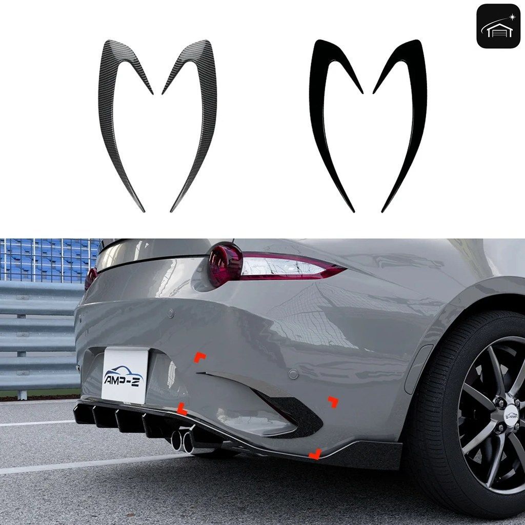 フロントサイドリアバンパーカバーウィンドナイフABS光沢フォグランプトリムブレードトリムライトマツダMX-5ミアータンND 2016+車カスタム 11,559円