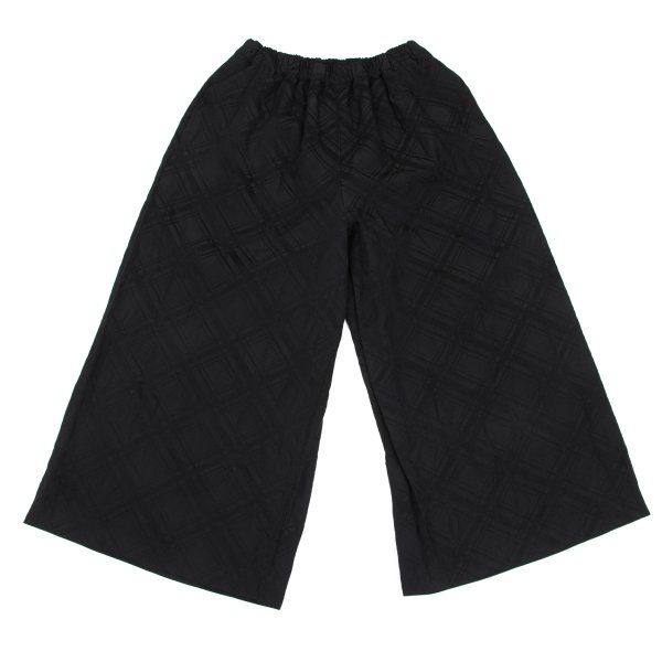 コムデギャルソンCOMME des GARCONS 格子ジャガードクロップドパンツ 黒XS