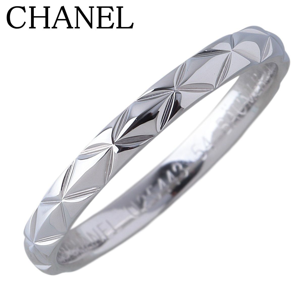 シャネル マトラッセ リング スモール #54 Pt950 新品仕上げ済 CHANEL【26757】