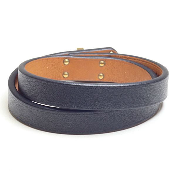 エルメス HERMES レザーブレスレット ミニ・ケリー ドゥブルトゥール 