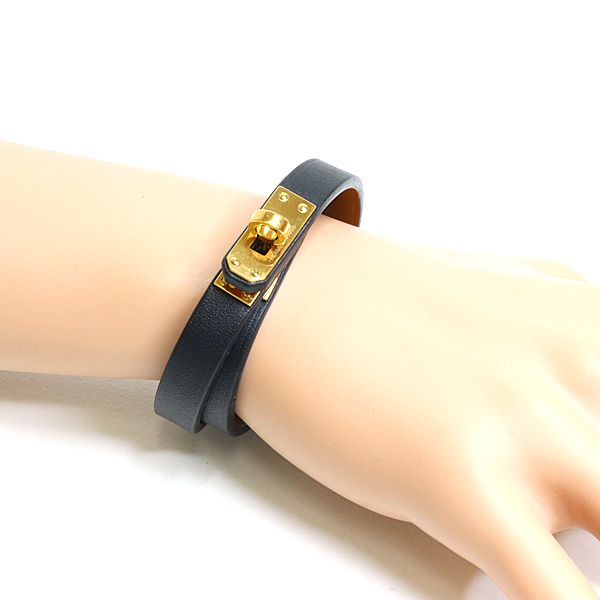 エルメス HERMES レザーブレスレット ミニ・ケリー ドゥブルトゥール 