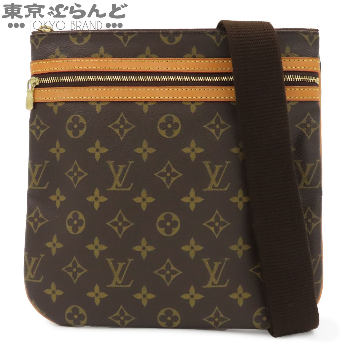 ルイヴィトン LOUIS VUITTON ポシェットボスフォール M40044 ブラウン モノグラムキャンバス ショルダーバッグ ユニセックス 101873277