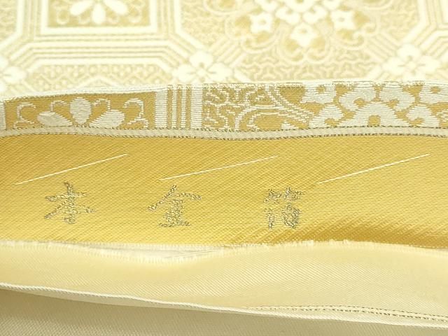 平和屋本店▽太鼓柄袋帯 花唐草文 本金箔 正絹 逸品 DABI1300sf