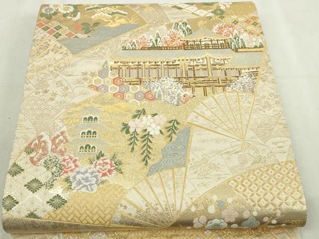 平和屋本店▼六通柄袋帯　平安の調べ　九百　本金箔　鈴乃屋扱い　正絹　逸品　DABI1305sf