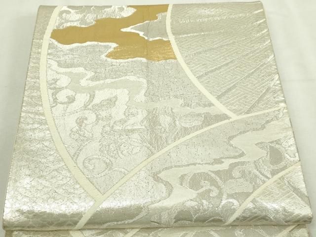 平和屋本店▼六通柄袋帯　花唐草文　本金箔　正絹　逸品　DABI1316sf