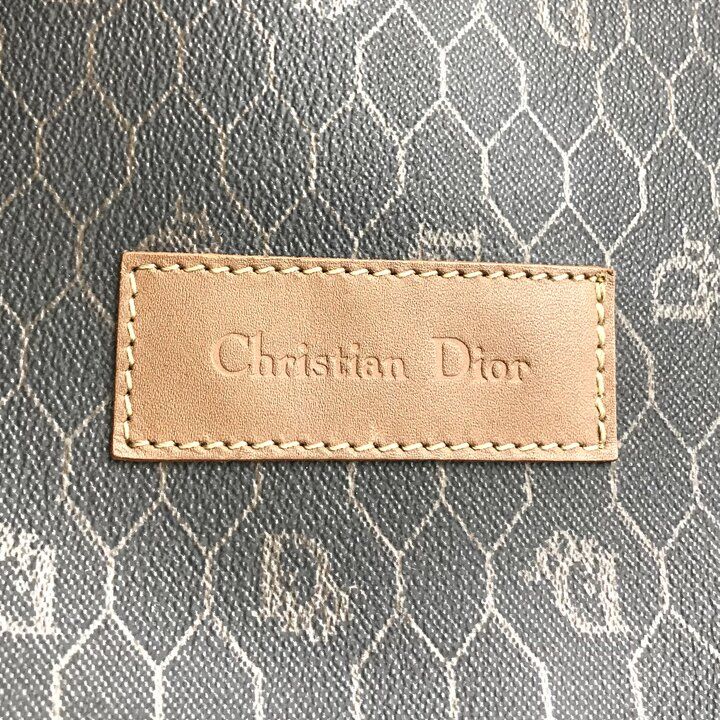 良品 Christian Dior ディオール ハニカム PVC ハンド ボストン バッグ ブラウン ブランド 鞄 BAG ファッション r2040