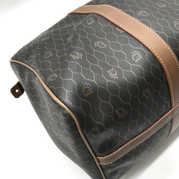 良品 Christian Dior ディオール ハニカム PVC ハンド ボストン バッグ ブラウン ブランド 鞄 BAG ファッション r2040