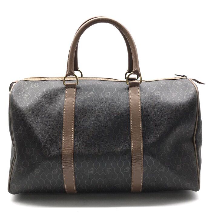 良品 Christian Dior ディオール ハニカム PVC ハンド ボストン バッグ ブラウン ブランド 鞄 BAG ファッション r2040