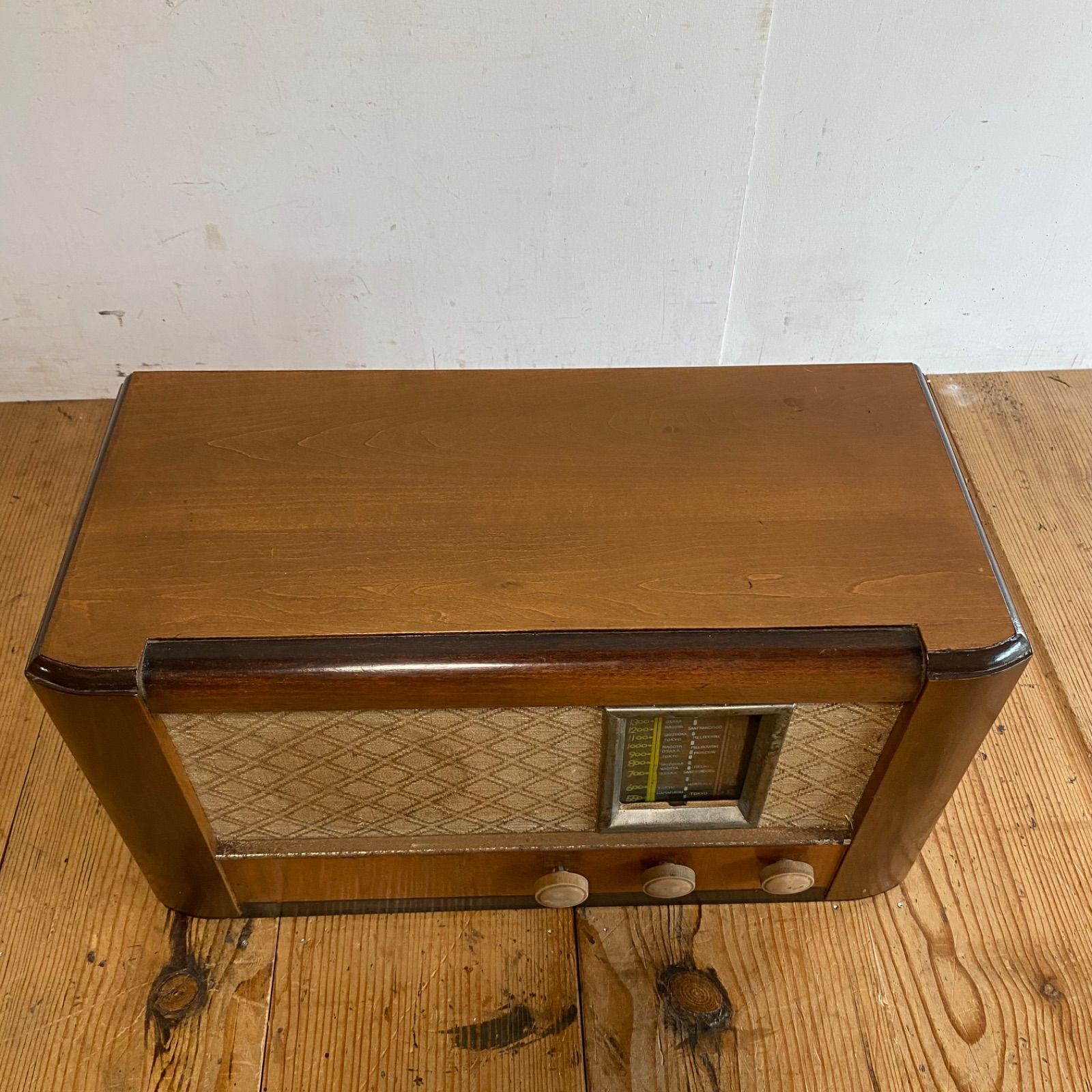 中古品　National 松下電器産業 ラジオ 本体　真空管ラジオ　木製 アンティーク 木製 真空管ラジオ X138 - メルカリ