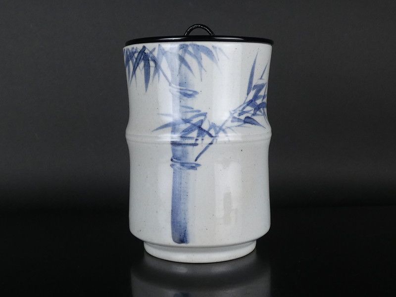 韓国人間国宝 安東五 作 竹文 水指 共箱 保証品 焚川窯 /R782(J-4
