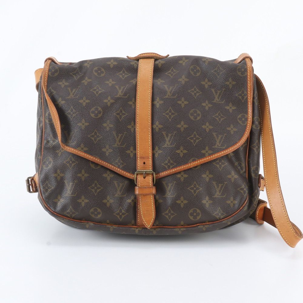 美品 ルイヴィトン モノグラム ソミュール35 M42254 レザー ショルダー 