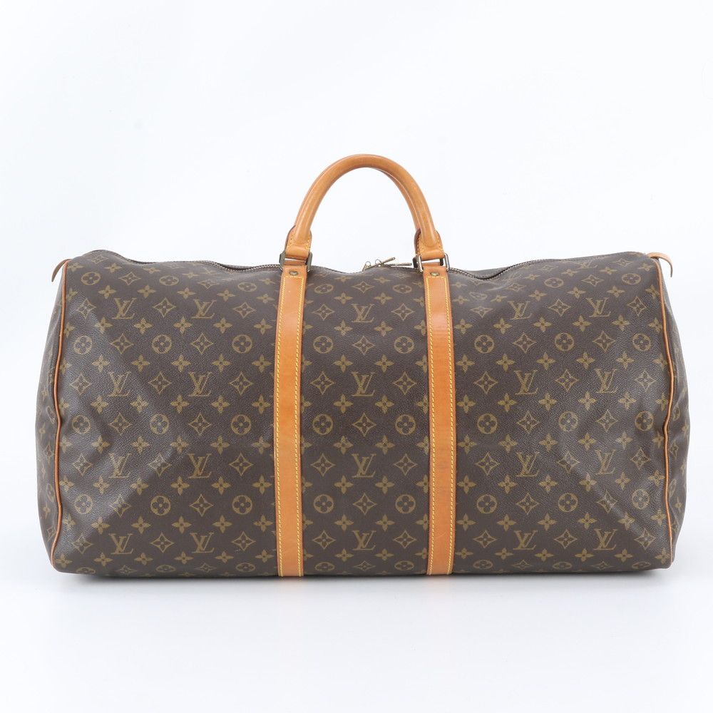 美品 ルイヴィトン モノグラム キーポル60 M41422 レザー ボストン バッグ 出張 旅行 トート キャリー メンズ RNM EJ43-3【中古】