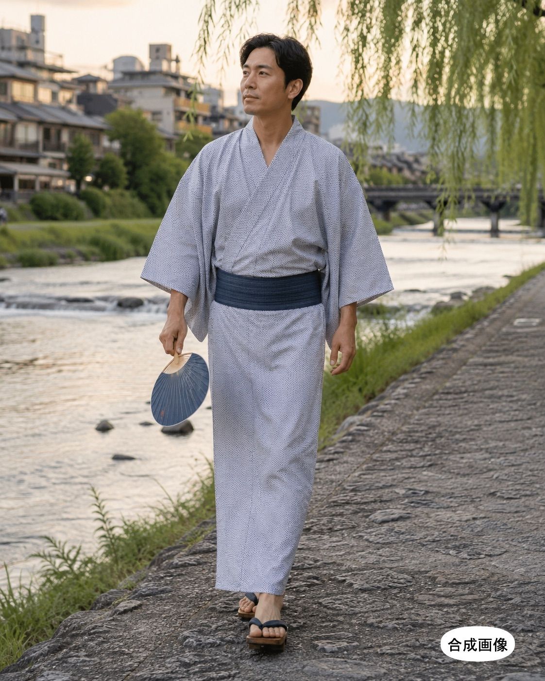 きもの蔵 ◆ 男物 鳴海総絞り浴衣［未着用］