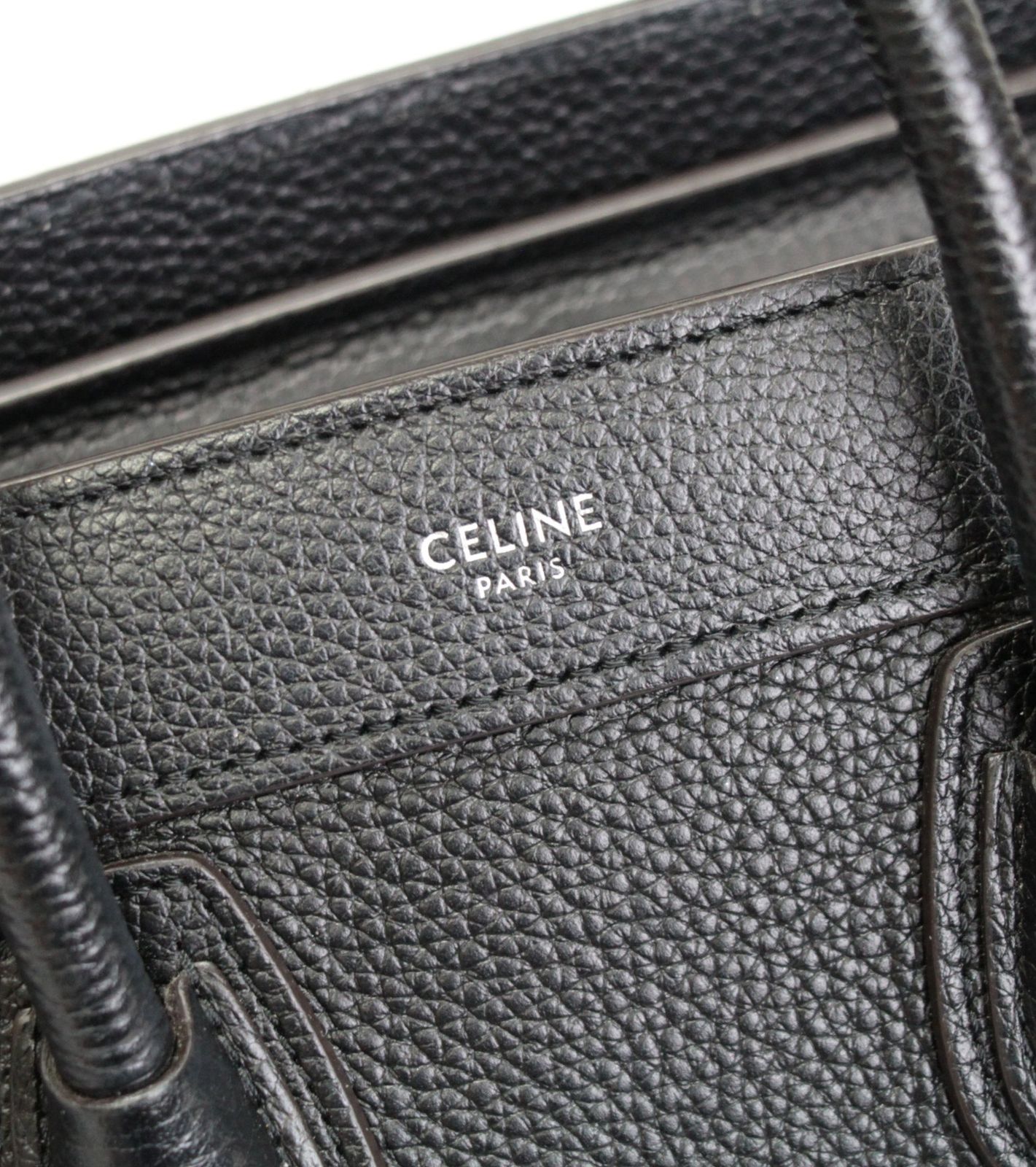 CELINE セリーヌ ラゲージ ナノショッパー 2WAYバッグ レザー 黒