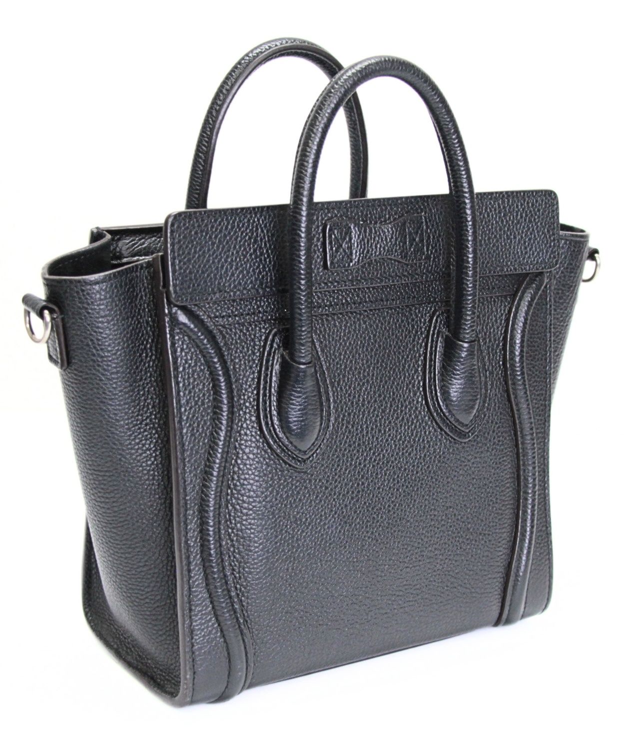 CELINE セリーヌ ラゲージ ナノショッパー 2WAYバッグ レザー 黒