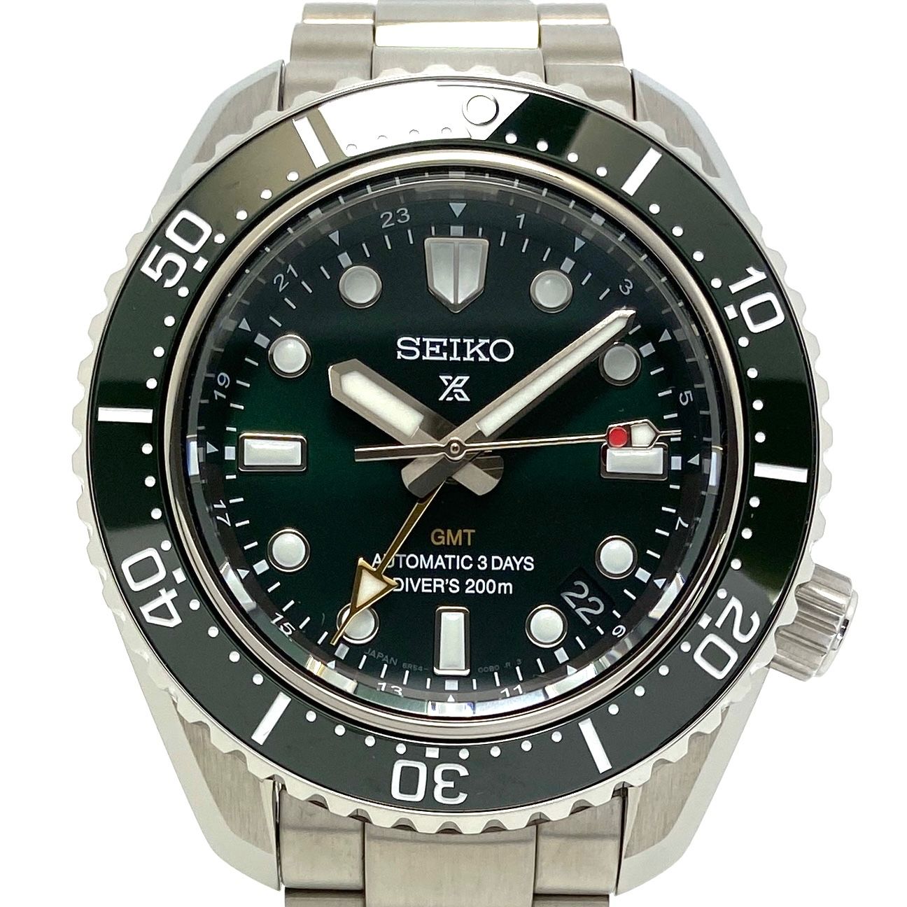 【ほぼ未使用】腕時計 メンズ セイコー SEIKO プロスペックス 1968 ヘリテージ GMT SPB381J1 自動巻 グリーン デイト表示 セラミックベゼル 海外モデル