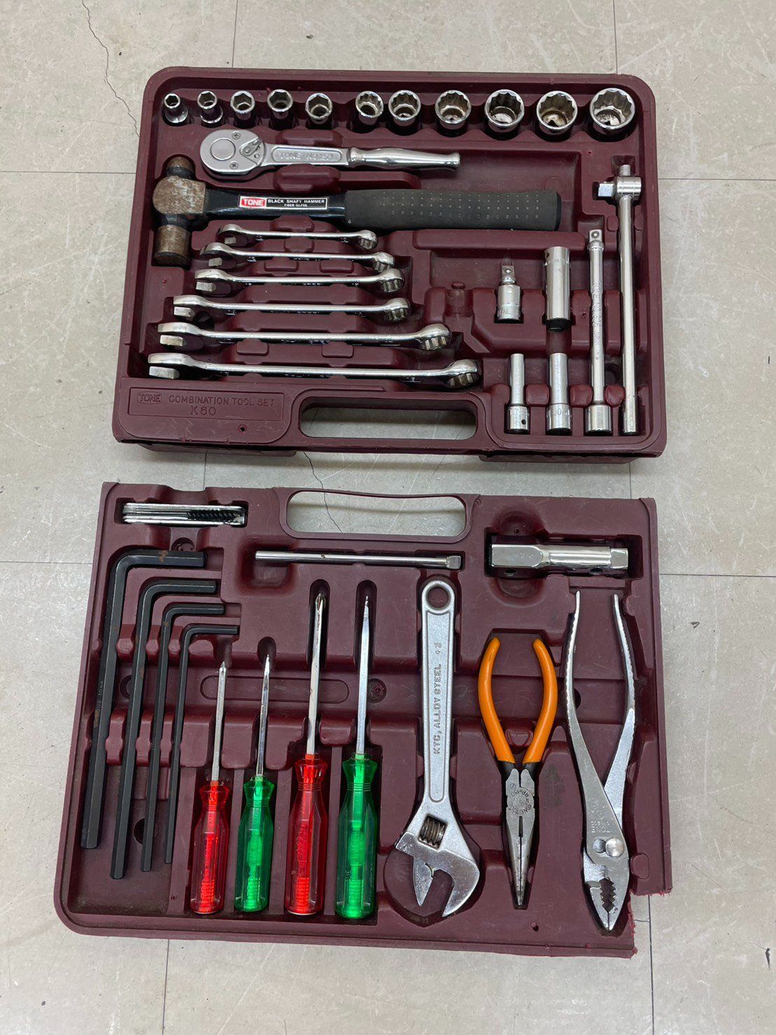 TONE TOOLSET K60 トネ ツールセット K60 欠品有 COMBINATION TOOL SET コンビネーション ツール セット 工具セット 整備工具 DIY