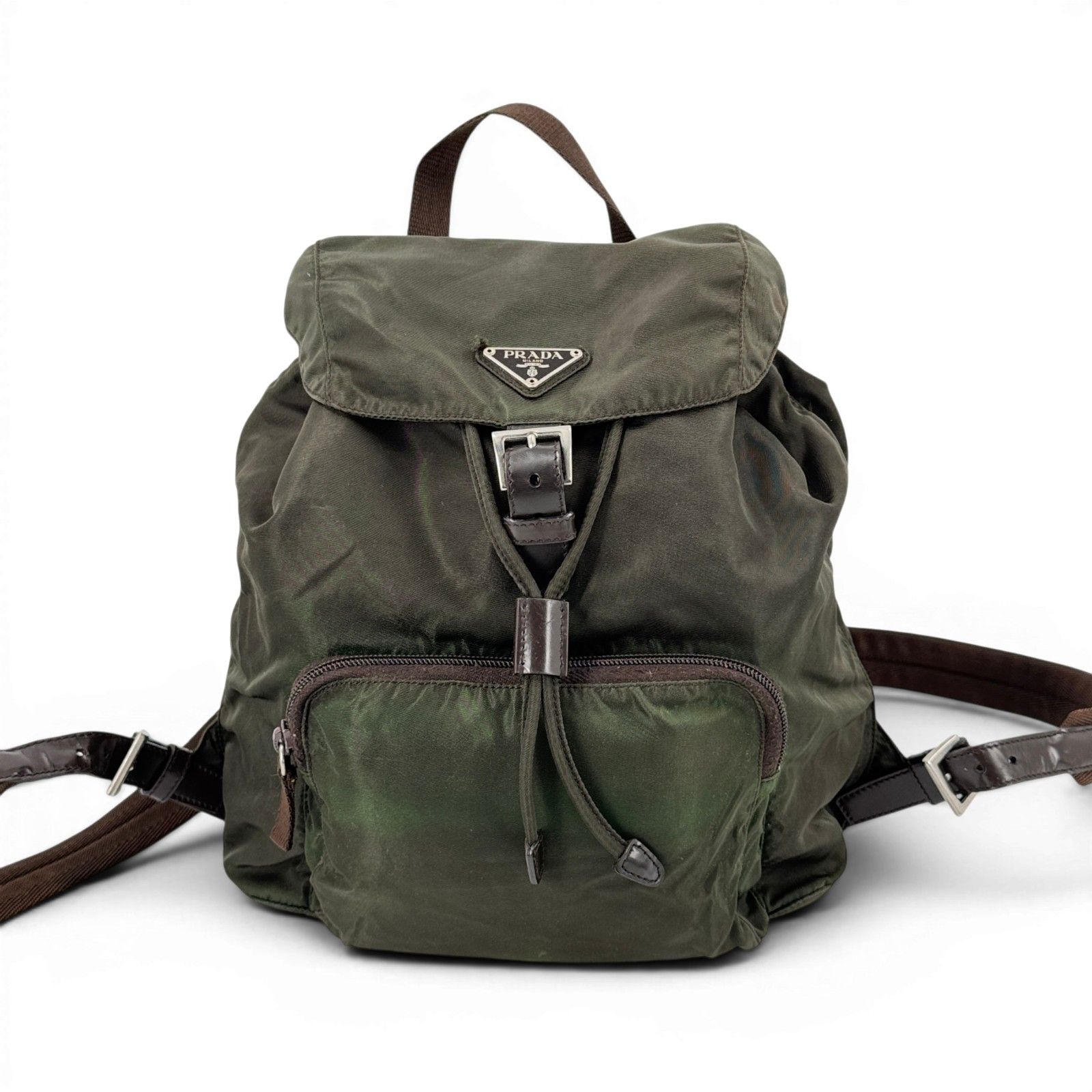 PRADA テスートナイロン カーキグリーン リュックサック ヴィンテージ B2811