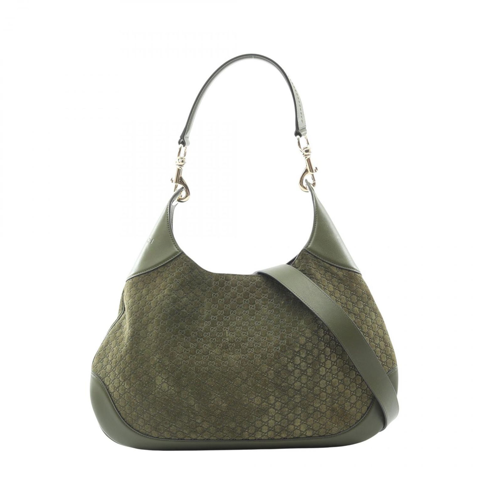 グッチ GUCCI ショルダーバッグ マイクログッチシマ ホーボーバッグ 2WAY 834981 カーキ スウェード レザー マイクログッチシマ ホーボーバッグ レディース Used A